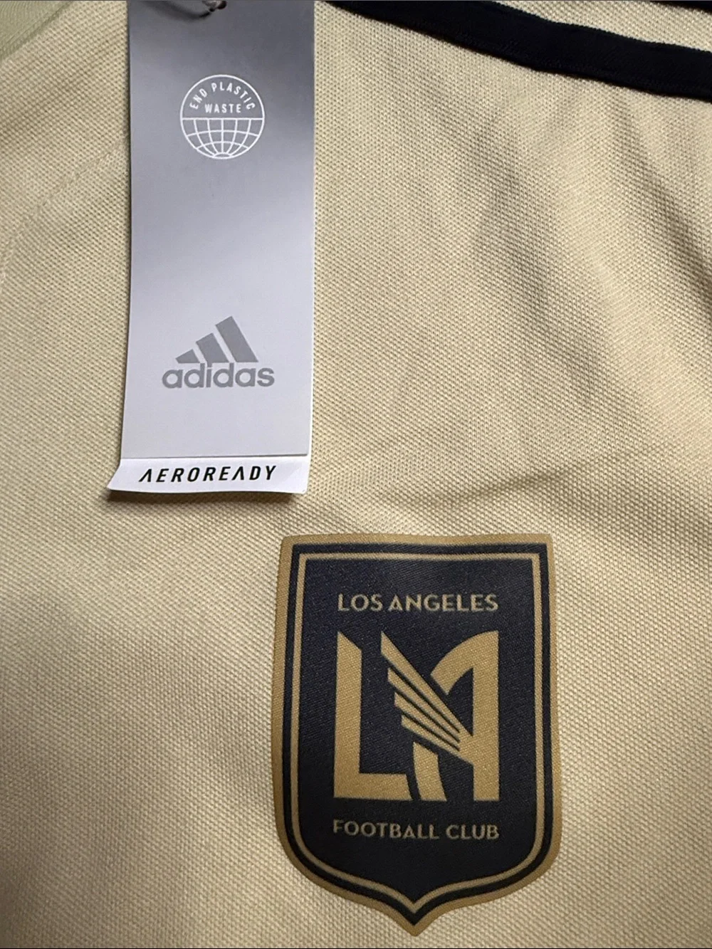 Adidas Men’s Los Angeles FC Pale Yellow Soccer Jersey with Black Accents